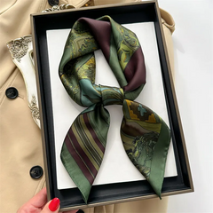 Spring And Summer Cartoon Cute Silk Like Satin Scarf
