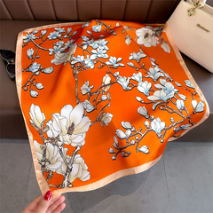 Spring And Summer Cartoon Cute Silk Like Satin Scarf