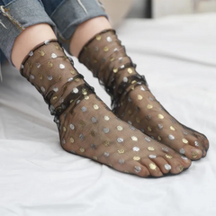 Ultra-Thin Mid-Tube Women Thin Summer Mesh Hollow Socks