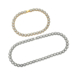 Men Women Rhinestone Hip Hop Necklace