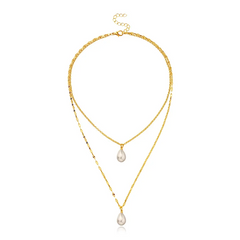 Fashion Pearl Decor Double Layer Necklace