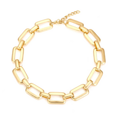 Women Fashion Simple Stitching Geometric Alloy Necklace