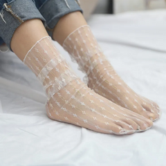 Ultra-Thin Mid-Tube Women Thin Summer Mesh Hollow Socks