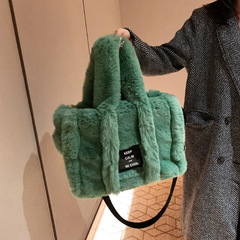 Women'S Fashion Plush Solid Color One Shoulder Design Handbag