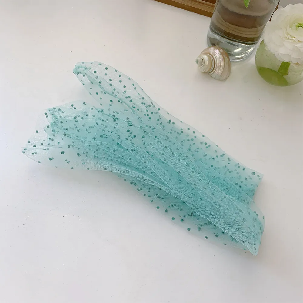 Women Fashion Transparent Mesh Dot Stacked Socks