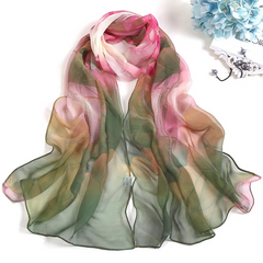 Summer Lotus Flower Print Sunscreen Scarf