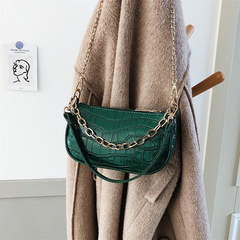Women Fashion Crocodile Pattern PU Underarm Bag