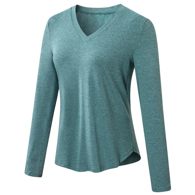 Women'S Casual Quick-Drying Breathable Running Training Yoga Sports Long-Sleeved T-Shirt