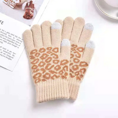 Fashion Leopard Pattern Touch Screen Design Gloves