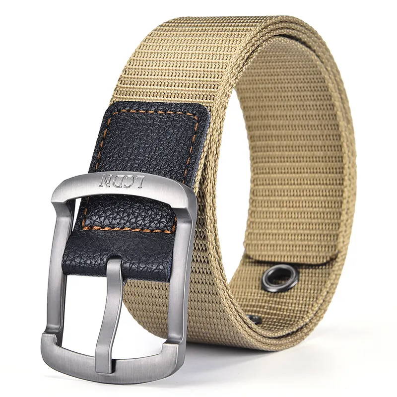 Men Casual Knitted Canvas Stripe Belt