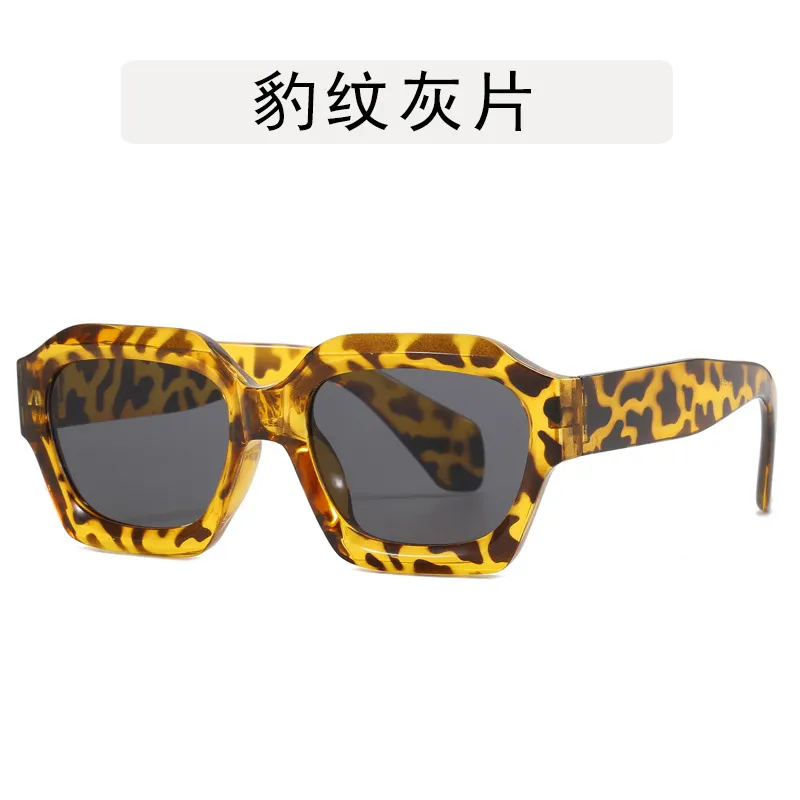 Simple Polygonal Thick-Frame Sunglasses