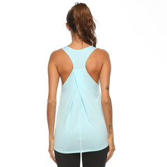 Women Round Neck Pullover Stretch Racerback Sports Tank Top