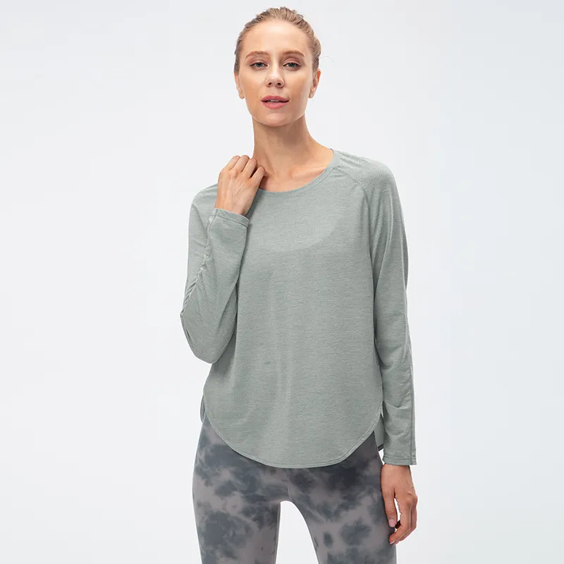 Women'S Autumn And Winter Loose Running Sports Quick-Drying Breathable Long-Sleeved T-Shirt