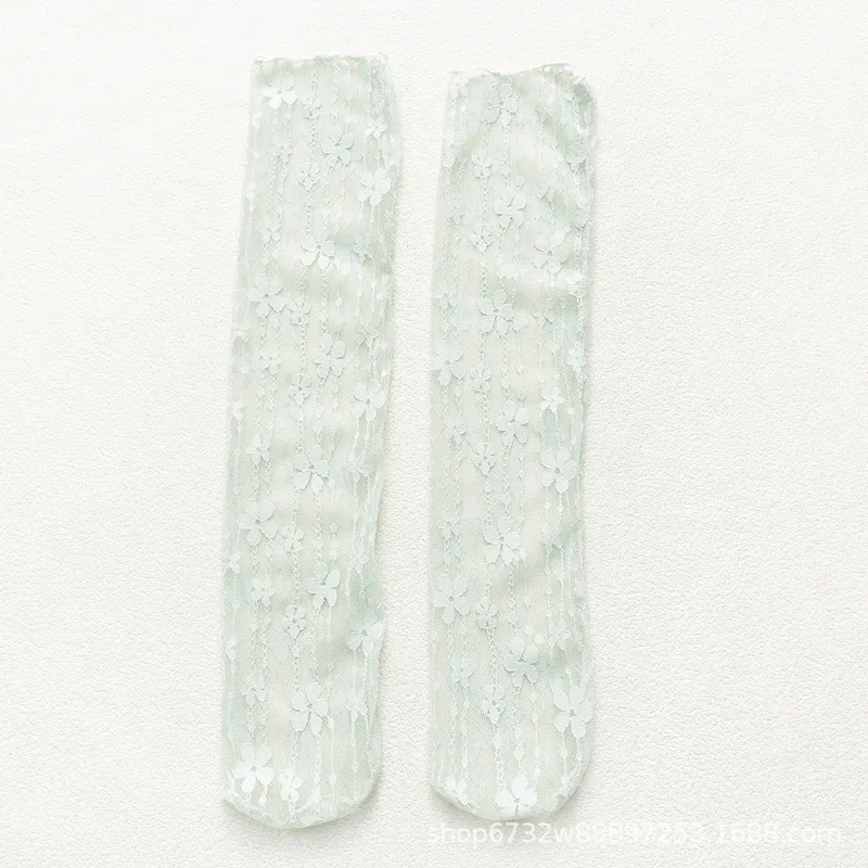Women Fashion Vintage Lace Floret Spring And Summer Thin Hollow Mesh Socks