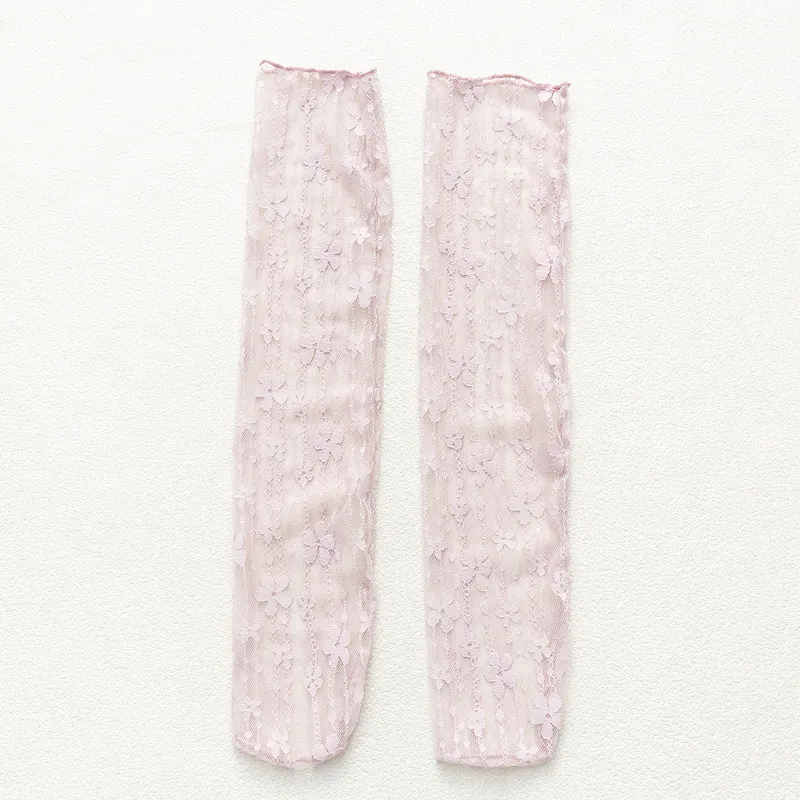 Women Fashion Vintage Lace Floret Spring And Summer Thin Hollow Mesh Socks