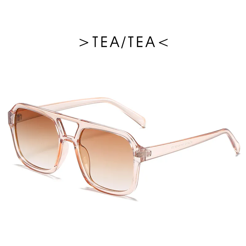 Fashion Simple Double Bridge Retro Large Frame Sunshade Sunglasses