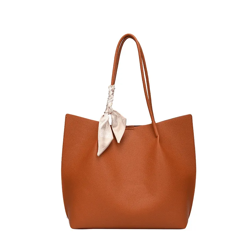 Women'S Fashion Large-Capacity Pu Leather Commuter Large-Capacity Portable Shoulder Bag
