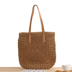 Women Fashion Straw Vacation Woven Handwoven Shoulder Bag