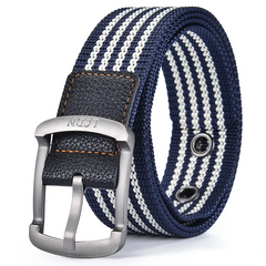 Men Casual Knitted Canvas Stripe Belt