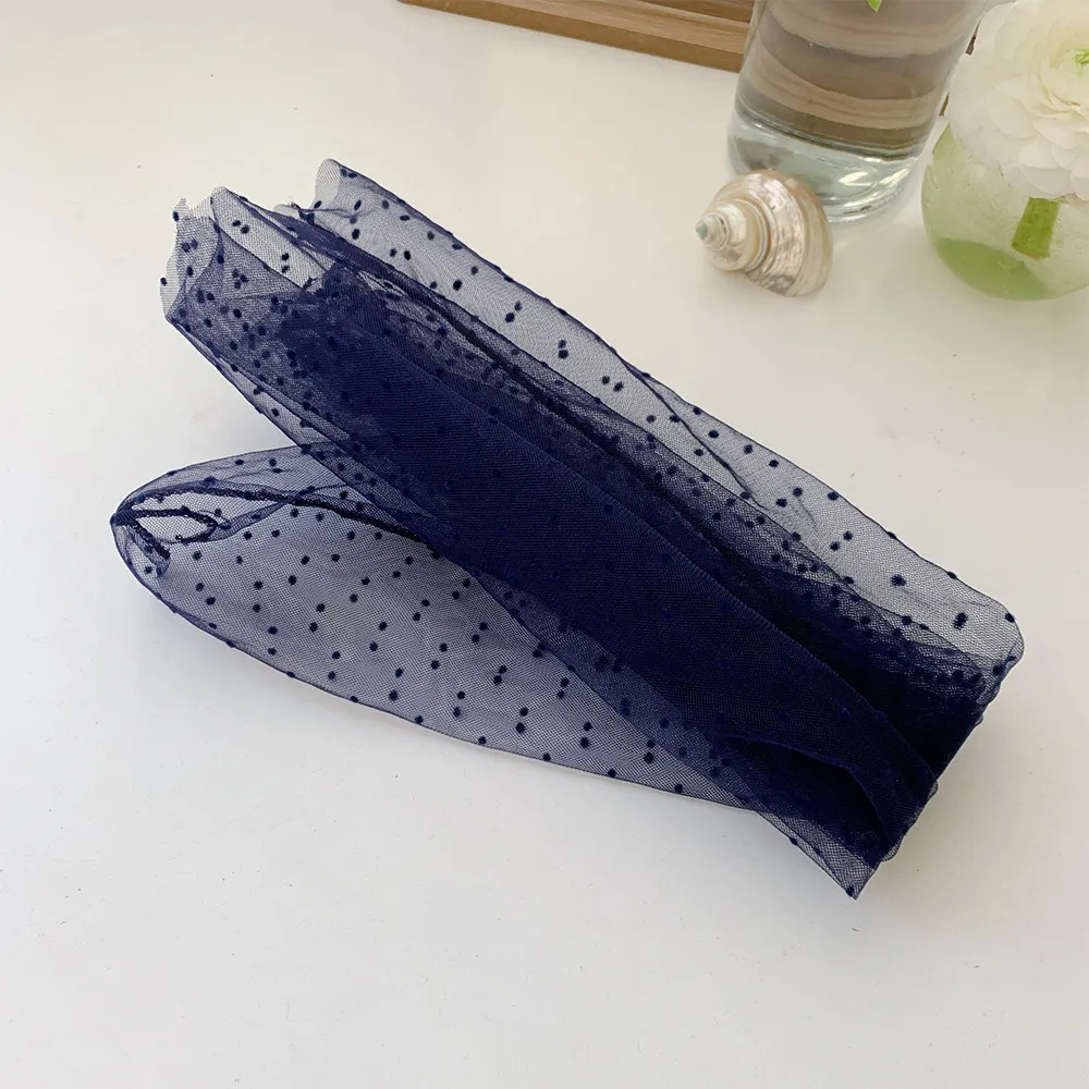 Women Fashion Transparent Mesh Dot Stacked Socks
