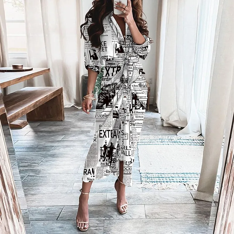 Women Fashion V Neck Bandage Creased Dress
