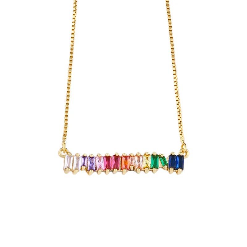 Women Fashion Alloy Set Color Zirconium Short Necklace