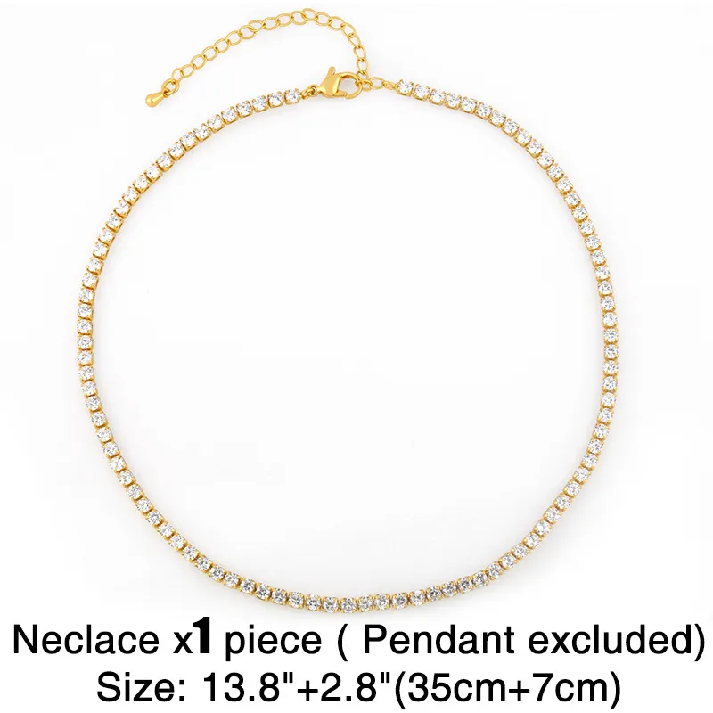Women Fashion Alloy Set Color Zirconium Short Necklace
