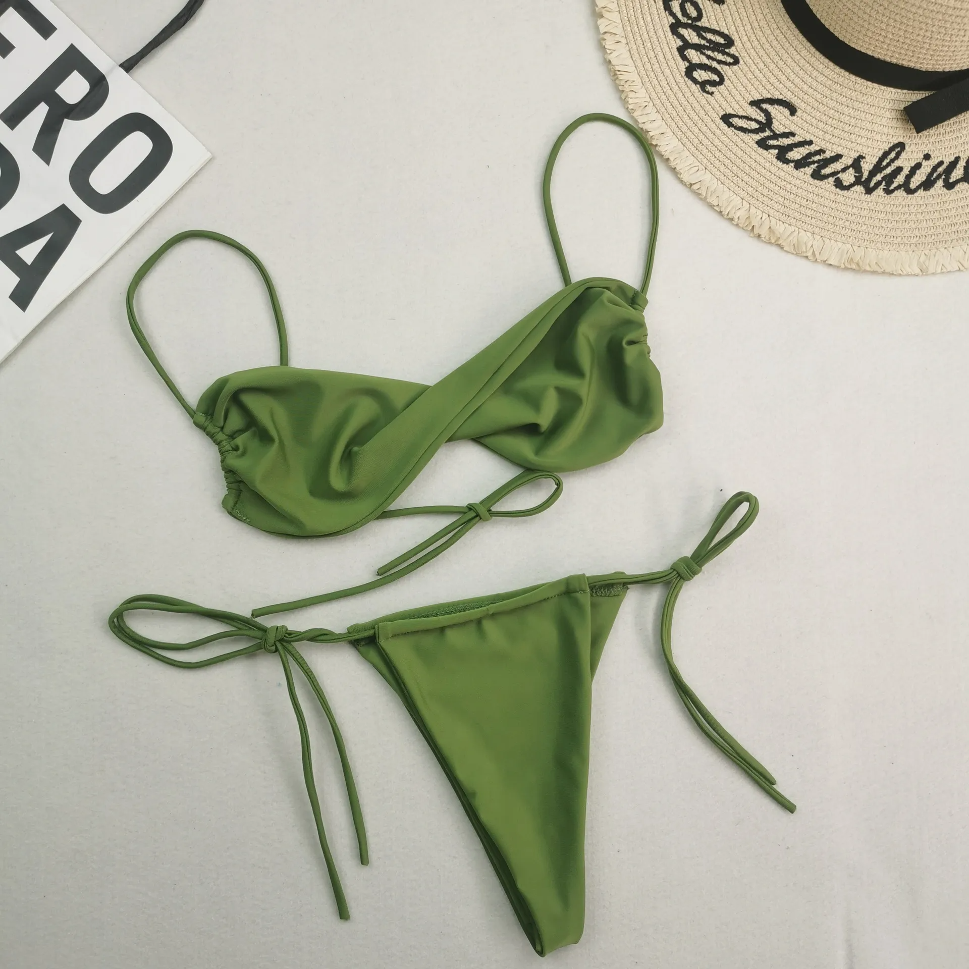 Women'S Sexy Solid Color Bikini Swimwear