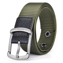 Men Casual Knitted Canvas Stripe Belt