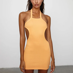 Halter Neck High Waist Dress