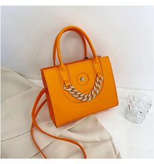 Women'S Fashion Solid Color Chain Decorative Handbag
