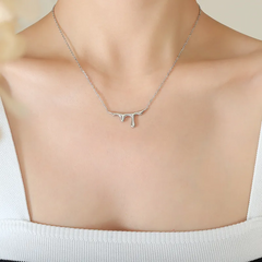 Women Fashion Lava Shape Design Water Drop Pendant Titanium Steel 18K Gold Plated Clavicle Chain