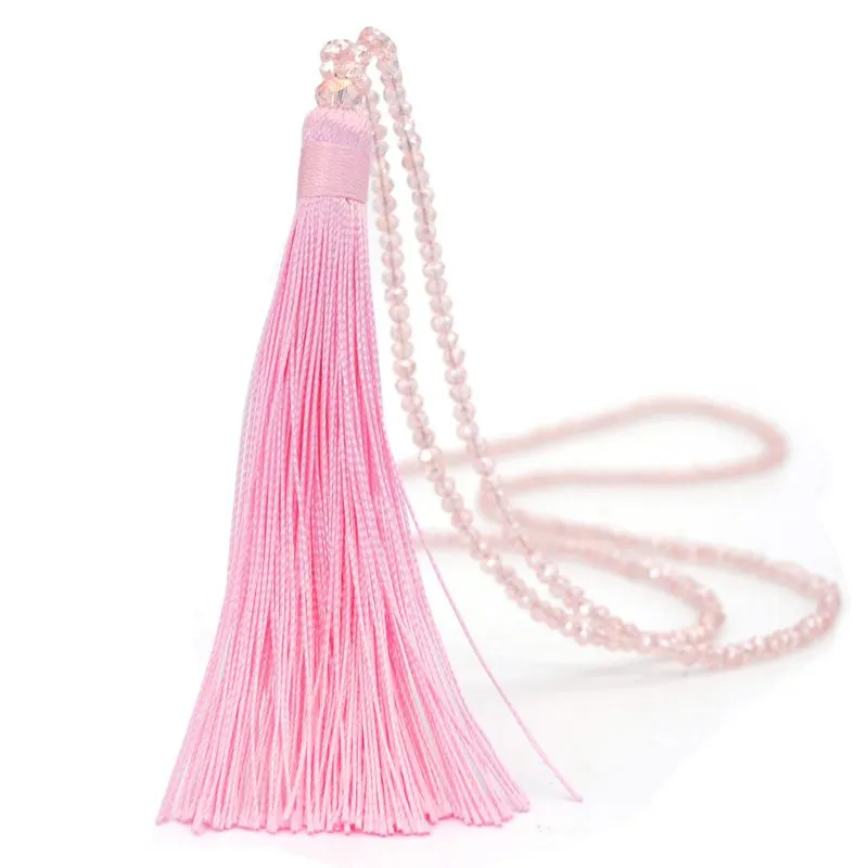 Optional Long Tassel Pendant Handmade Beaded Ethnic Necklace