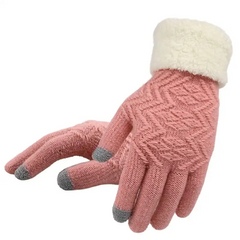 Simple Knitted Embroidery Touch Screen Gloves