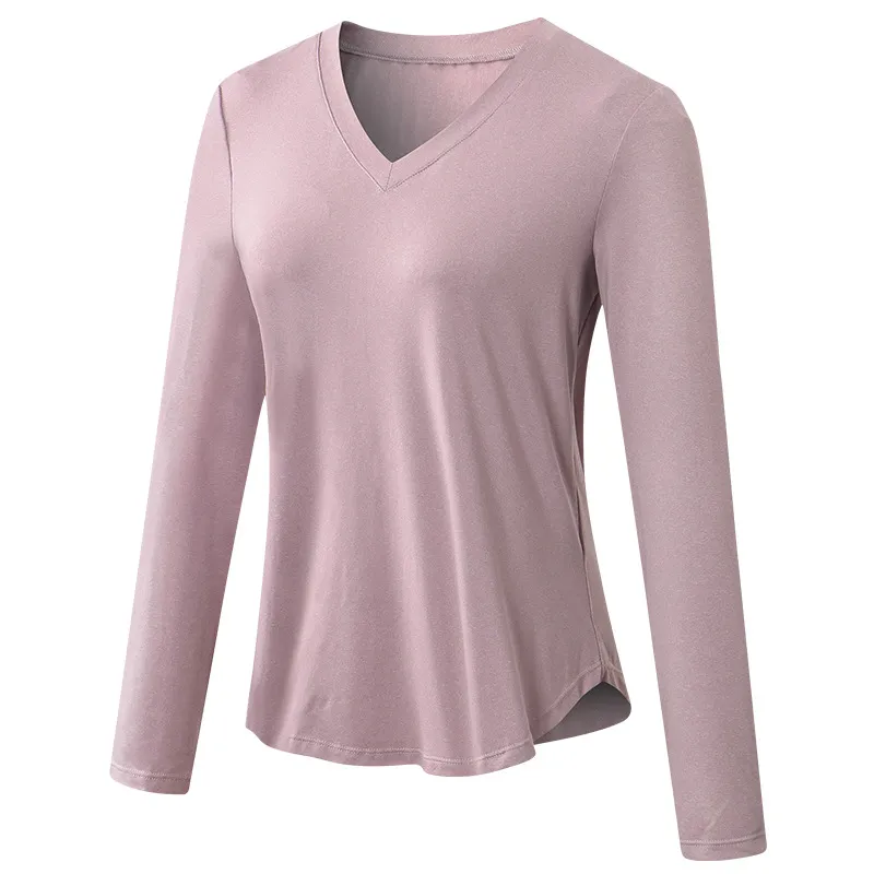 Women'S Casual Quick-Drying Breathable Running Training Yoga Sports Long-Sleeved T-Shirt