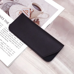 Simple Neutral Solid Color PU Sunglasses Bag
