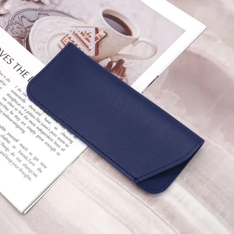 Simple Neutral Solid Color PU Sunglasses Bag
