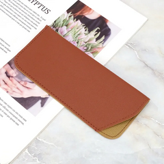 Simple Neutral Solid Color PU Sunglasses Bag