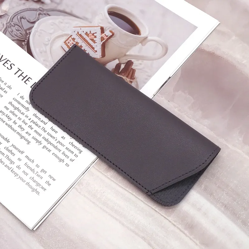 Simple Neutral Solid Color PU Sunglasses Bag