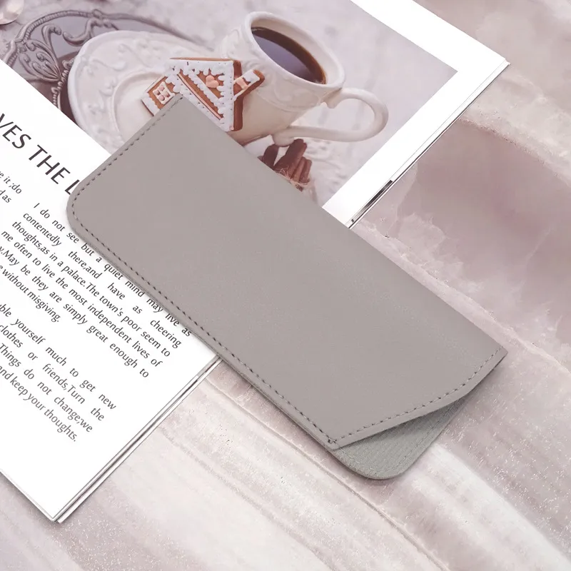Simple Neutral Solid Color PU Sunglasses Bag