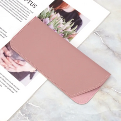 Simple Neutral Solid Color PU Sunglasses Bag