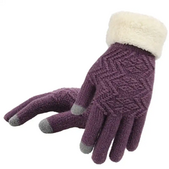 Simple Knitted Embroidery Touch Screen Gloves