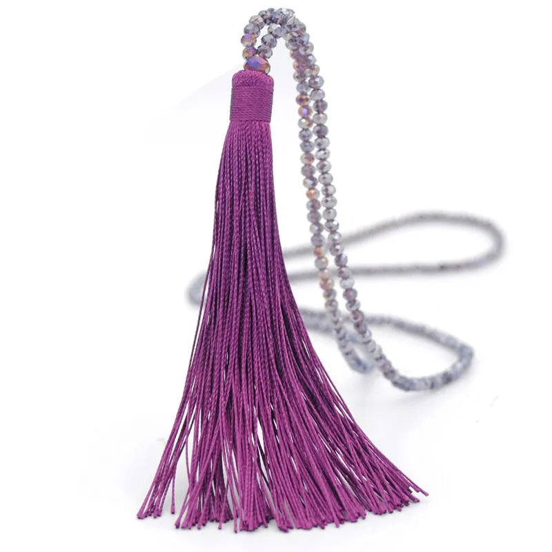 Optional Long Tassel Pendant Handmade Beaded Ethnic Necklace