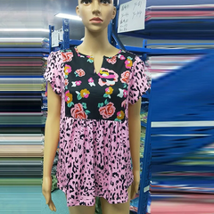Women Leopard Print Short-Sleeve Blouse