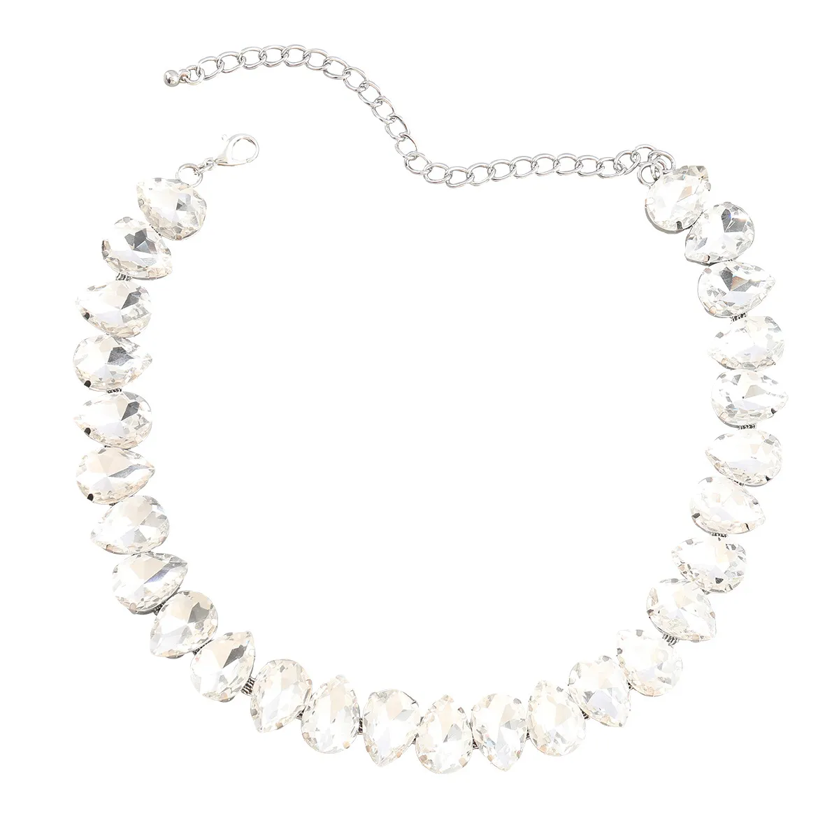 Women Fashion Drop Shaped Multicolor Rhinestones Necklace