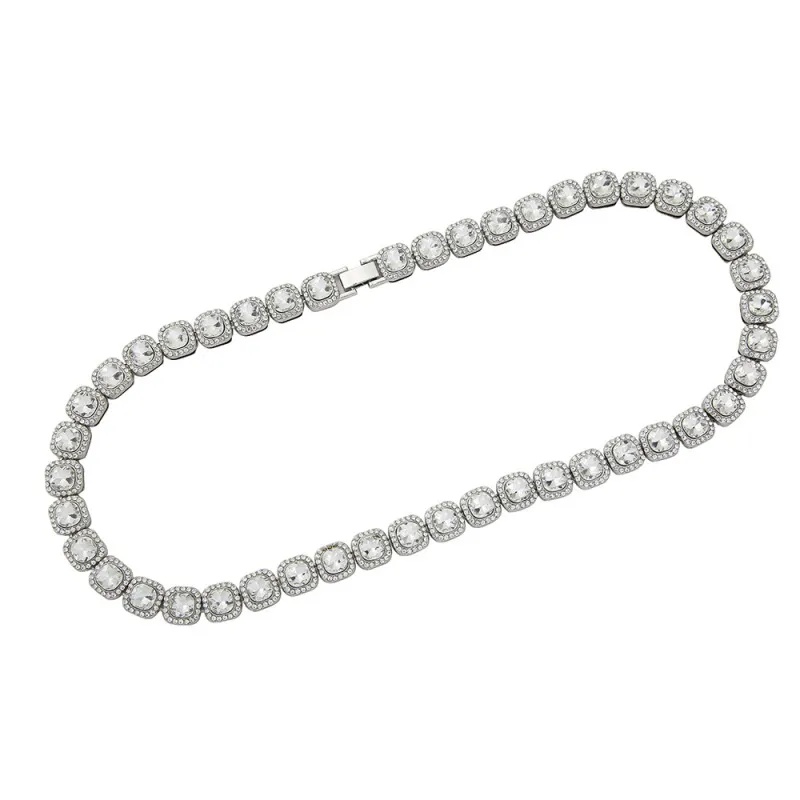Men Women Rhinestone Hip Hop Necklace