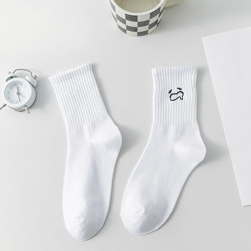 Women Fashion Funny Small Eyes Embroidered Socks