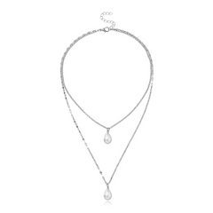 Fashion Pearl Decor Double Layer Necklace