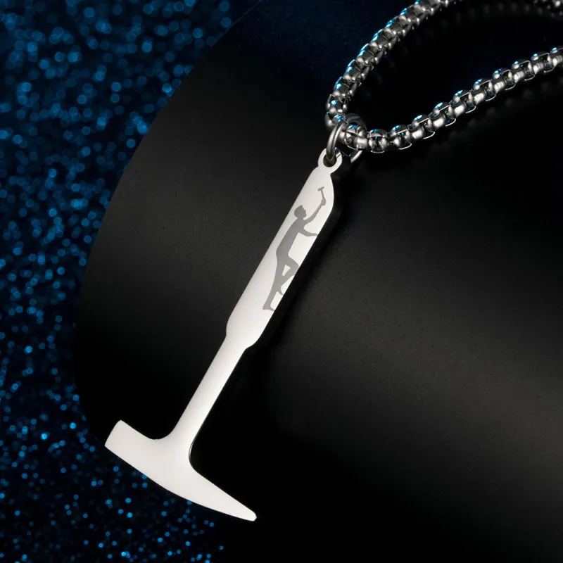 Men'S Casual Titanium Steel Hammer Pendant Necklace