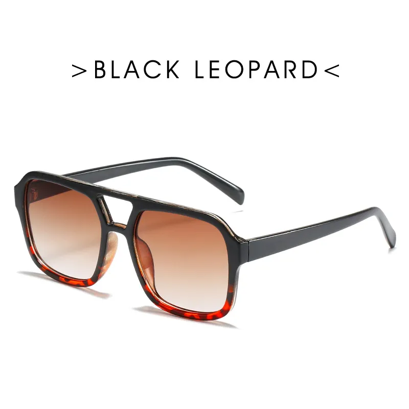 Fashion Simple Double Bridge Retro Large Frame Sunshade Sunglasses